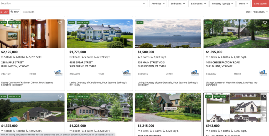 Real estate website designer in nyc 6 Property list view-long-island-nyc-web-design