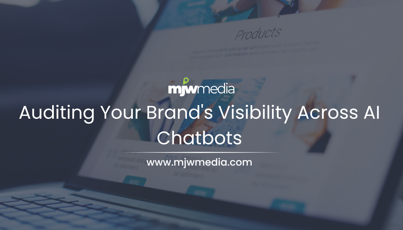 Web design & seo servicing long island businesses for 15+ years 57 Business owner reviewing an ai visibility audit of chatgpt and gemini results with mjw media
