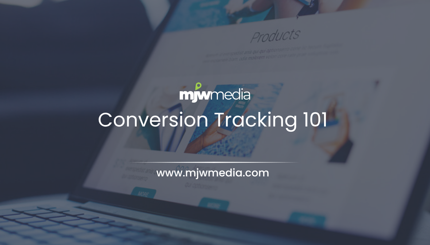 Conversion tracking dashboard showing calls, forms, and bookings for a local business, mjw media