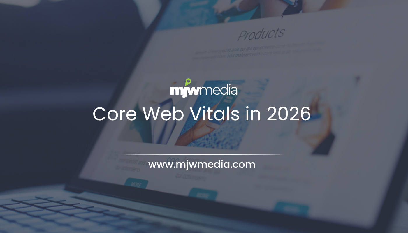 Web design & seo servicing long island businesses for 15+ years 57 Core web vitals 2026 performance dashboard showing lcp, inp, and cls metrics, mjw media