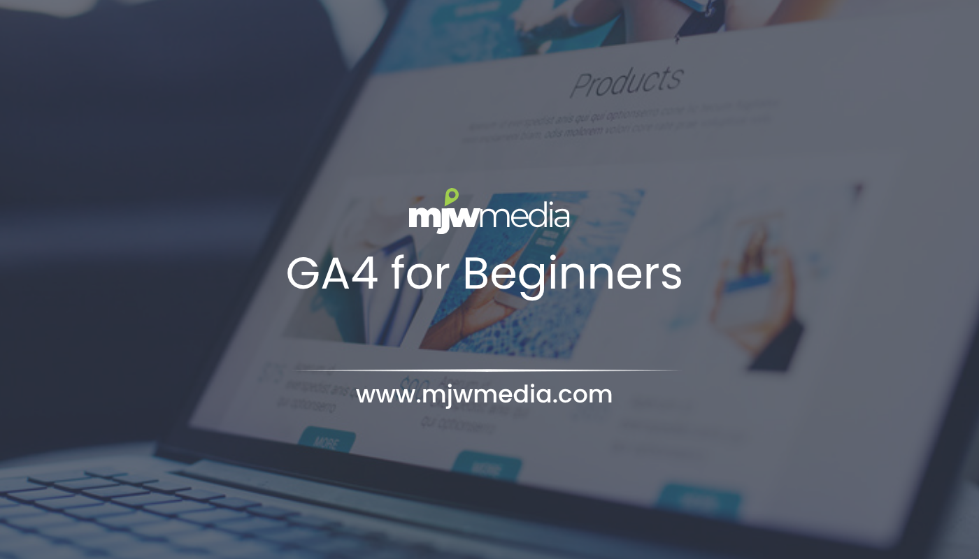 Web design & seo servicing long island businesses for 15+ years 58 Business owner reviewing the five essential ga4 reports on a laptop, a ga4 for beginners guide from mjw media